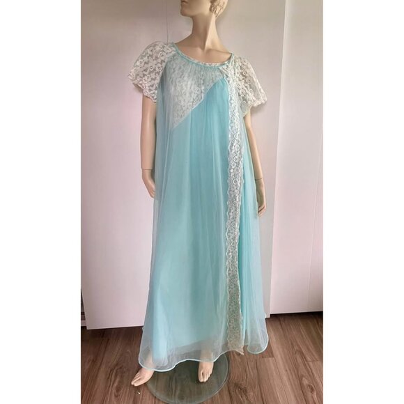 1950s Nightgown and Robe Matching Set (2 Pieces), Size M, Vintage Lingerie - Picture 9 of 11